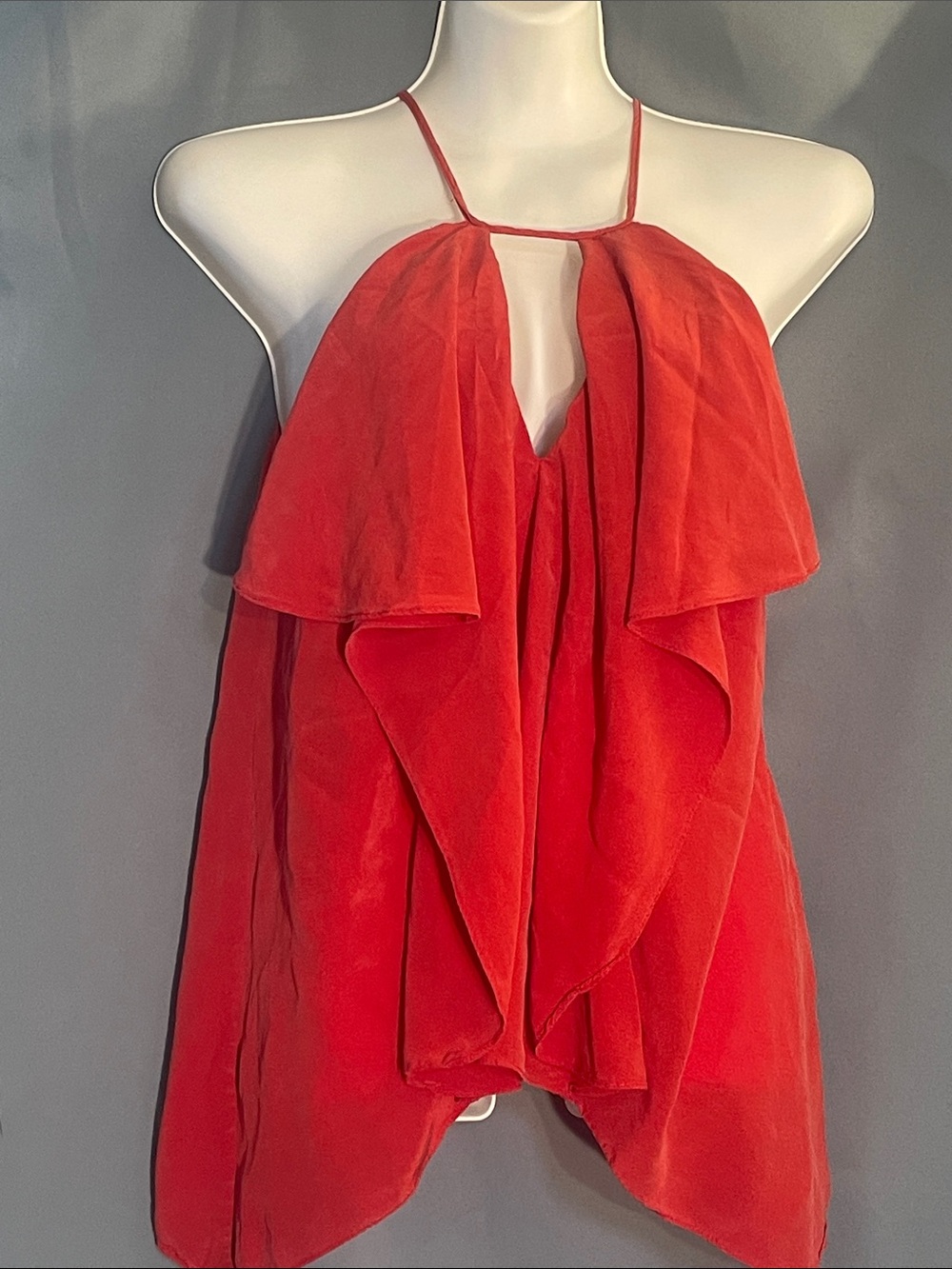 BCBGMaxAzria Red Ruffle Halter Camisole